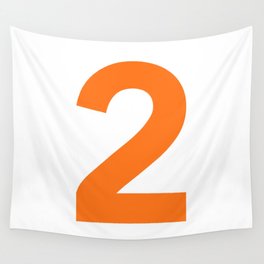 Number 2 (Orange & White) Wall Tapestry