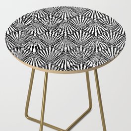 Vintage Art Deco Diamond Pattern in a Modern Surreal Distorted Psychedelic Glitch Style Side Table