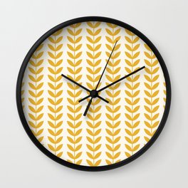 Scandinavian Mid Century Pattern Yellow Wall Clock