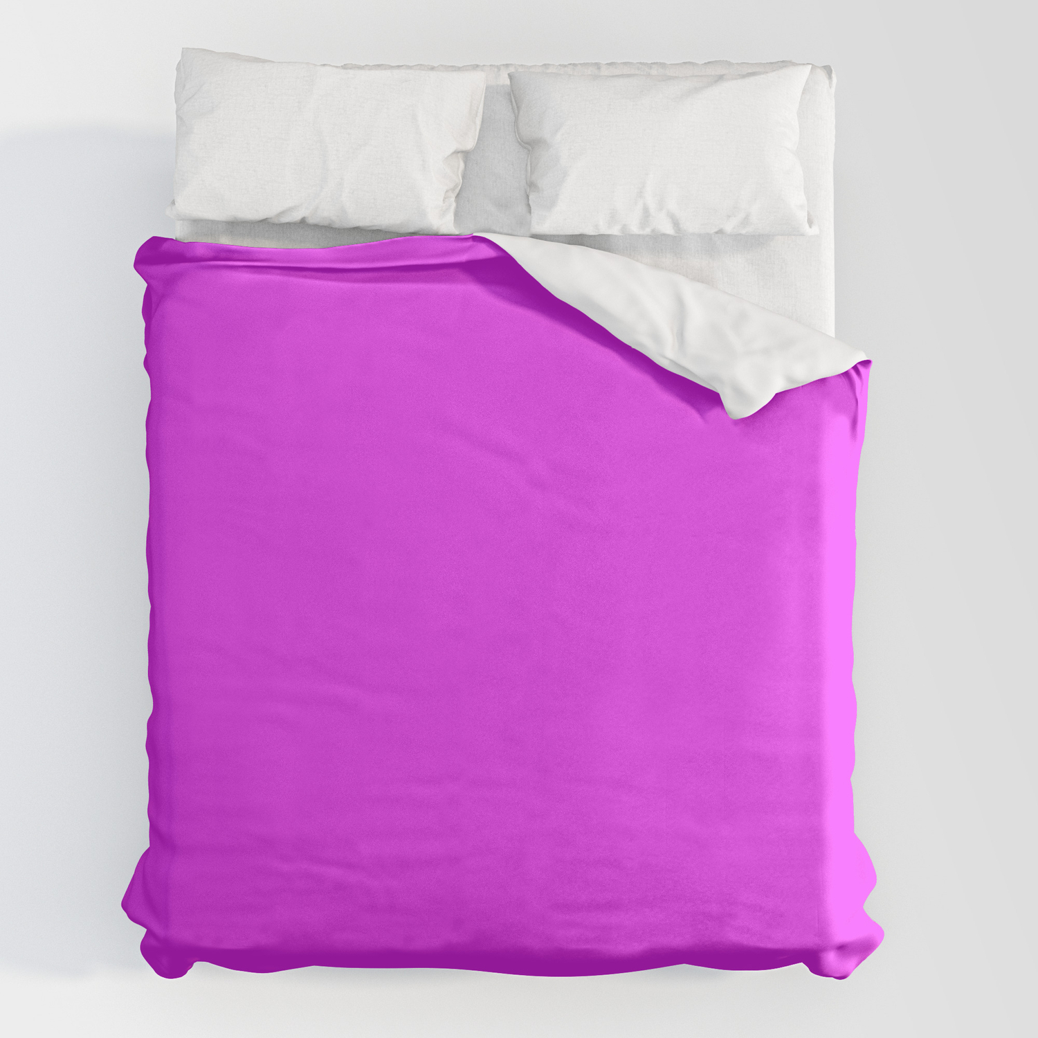 Solid Bright Neon Pink Color Duvet, Bright Pink Duvet Cover