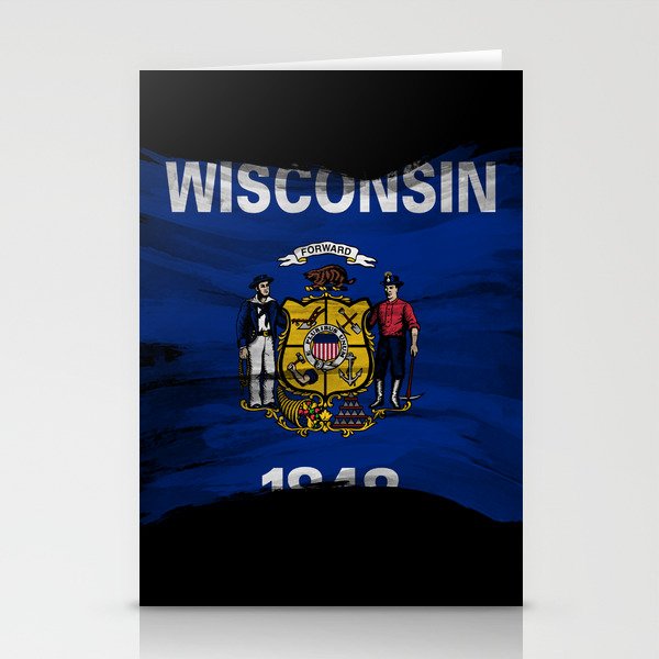 Wisconsin state flag brush stroke, Wisconsin flag background Stationery Cards