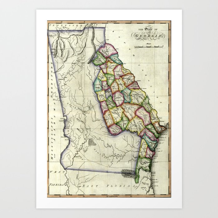Map of Georgia United States - Map Of Georgia United States 1810 Prints 