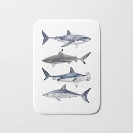 SHARKS Bath Mat | Ocean, Illustration, Blacktip, Colors, Art, Drawing, Life, Reef, Painting, Handmade 