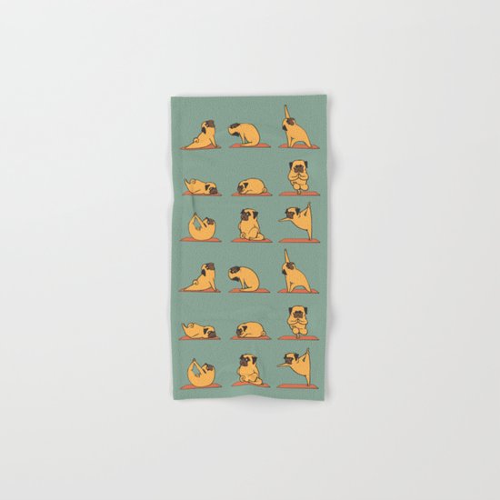 Pug Yoga Hand & Bath Towel