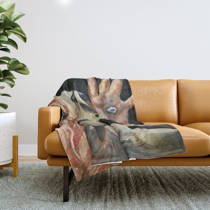 Pale Man Acrylic Painting Throw Blanket