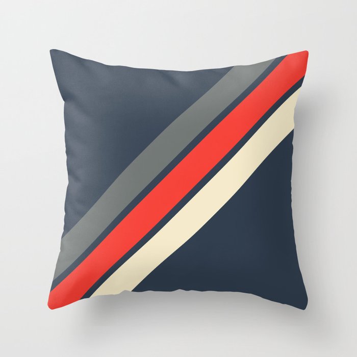 3 Classic Abstract Minimal Retro Summer Style Stripes Throw Pillow