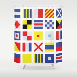 Nautical Flag No Background Shower Curtain