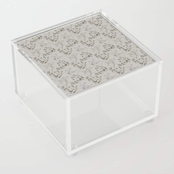 Pastel Wild Flower Pattern Acrylic Box