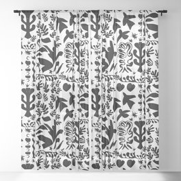 Black & White Pattern. Matisse Inspired | Inspired by Famous Artists #3.  Sheer Curtain