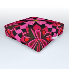 Christmas Poinsettia Non-traditional Pink and Red Pattern Outdoor Floor Cushion