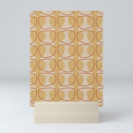 Orange Mid Century Modern Abstract Ovals Mini Art Print