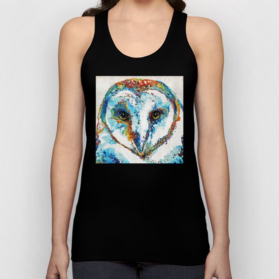 Colorful Barn Owl Art - Birds by Sharon Cummings Unisex Tank Top