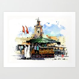 Market Stall, Jemaa el-Fnaa, Marrakesh Art Print
