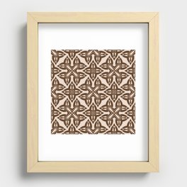 Almond and Bistre color ornamental pattern Recessed Framed Print