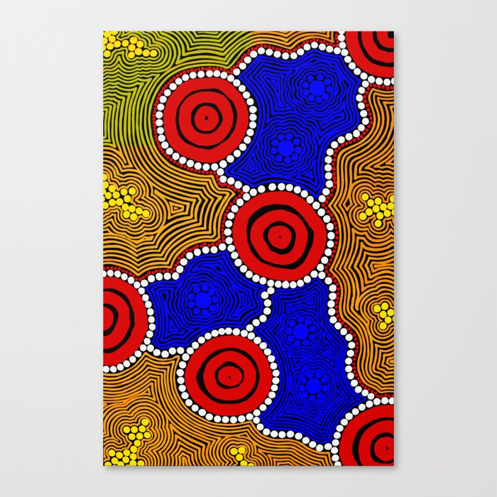 Authentic Aboriginal Art - Circles Canvas Print