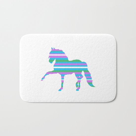 Horse Stripes Bath Mat