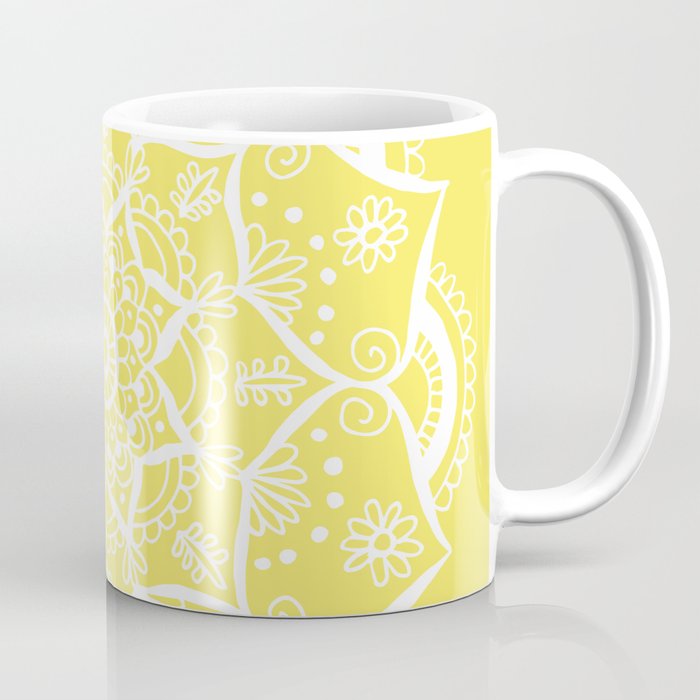 Mellow Yellow Flower Mandala Coffee Mug