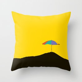 Colorful Parasol Black Yellow Background #decor #society6 #buyart Throw Pillow