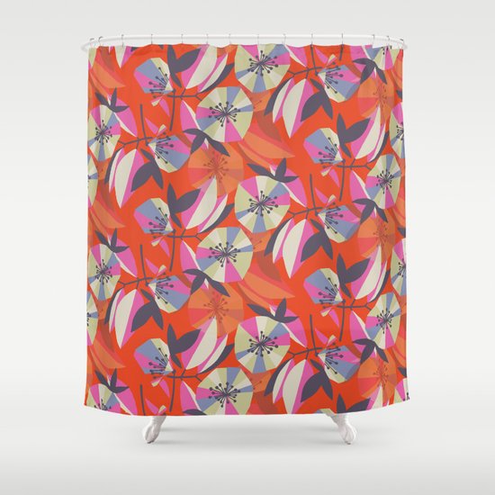 Art Deco Floral Repeat Shower Curtain