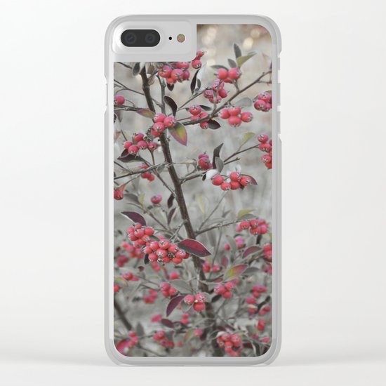 Red Wild Berries in Oakland Clear iPhone Case