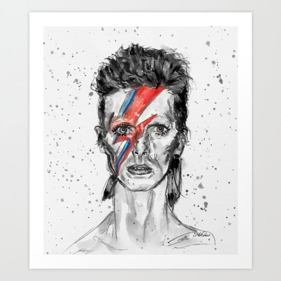 Bowie Inspired David in BW Art Print