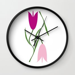 Tulips in pink collors Wall Clock