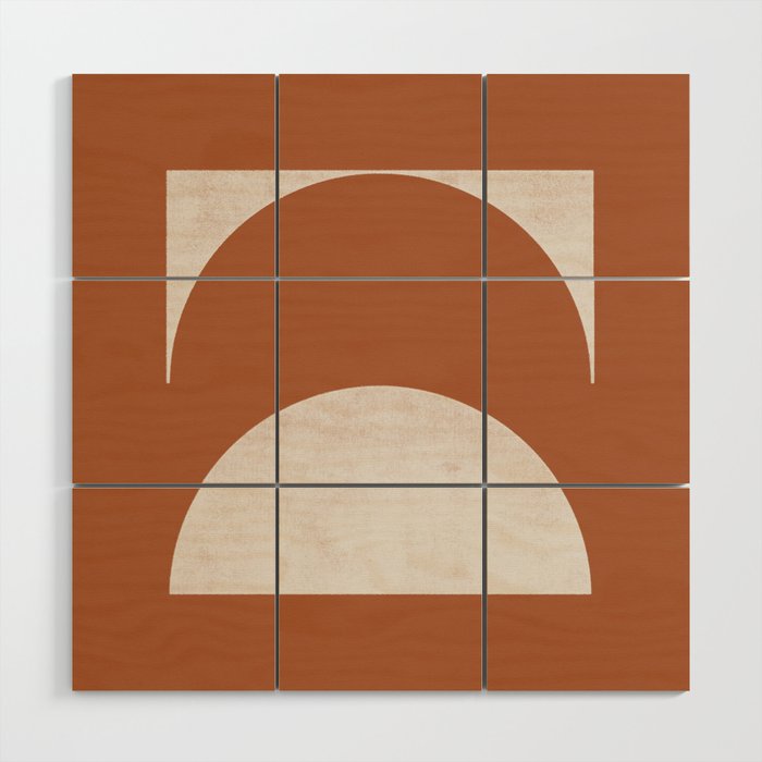 Mid-Century Modern No.21 - Woodblock Print Wood Wall Art