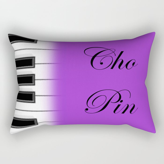 Violet, twisted Chopin name and piano keyboard Rectangular Pillow