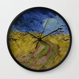 Wheatfield with Crows Wall Clock