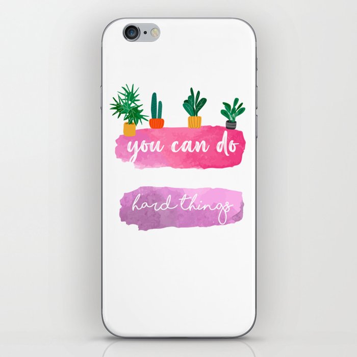 you can do hard things watercolor brush  iPhone Skin
