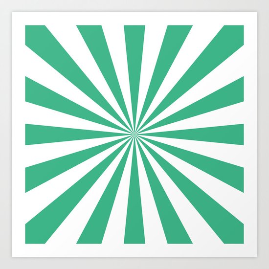 Starburst (Mint/White) Art Print