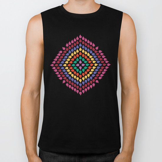 Seamless Colorful Raindrops Biker Tank