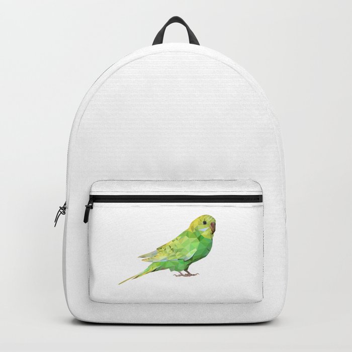 Geometric green parakeet Backpack