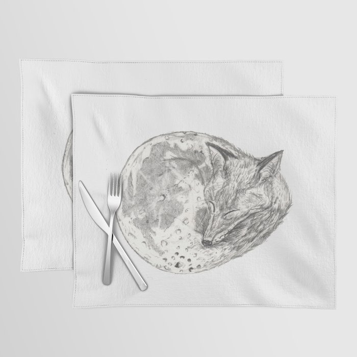 As I wait for you under the stars Fox +Moon Placemat