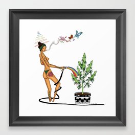 Rainbow Weed Babe - Higher Life Framed Art Print