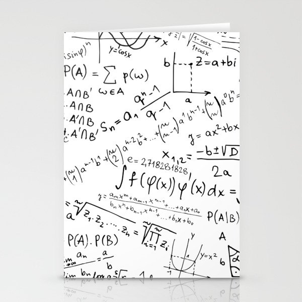 Math Geek Print, Math Equation Pattern Stationery Cards