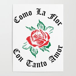 Como La Flor Selena Mexican Spanish Womans Cumbia TexMex Con Tanto Amor Cantante Musica Poster
