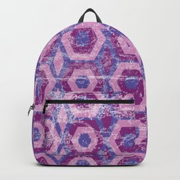 Pink and Purple Textured Hexagon Pattern Design  Backpack