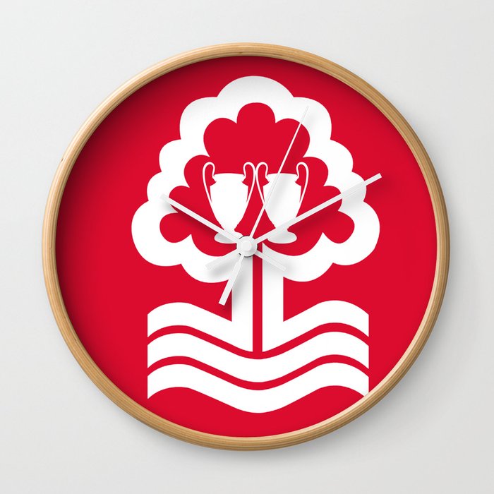 nottingham forest fc wall clockkhaledalrawaf | society6