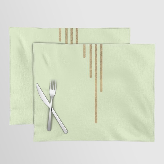 Minimalist mint green gold geometrical Placemat