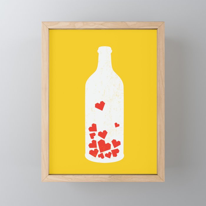 Message in a bottle Framed Mini Art Print