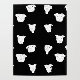 Black pit bull love Poster