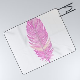 Pink feather Picnic Blanket