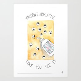 Please Look At Me Art Print | Realism, Relationship, Sad, Crafts, Painting, Typography, Watercolor, Quote 