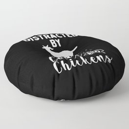 Easily Distracted By Goats And Chickens Floor Pillow