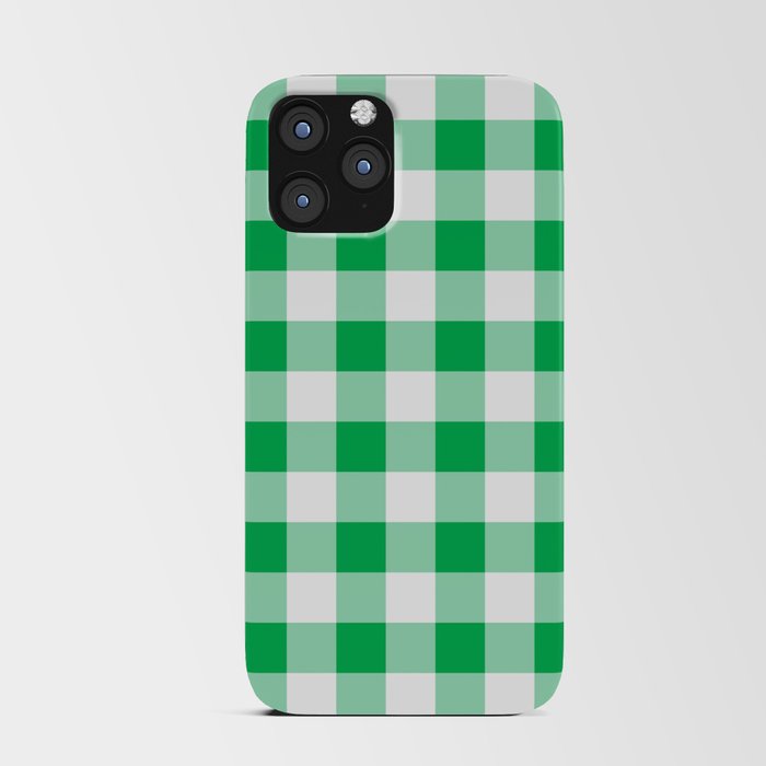 Classic Check - emerald green iPhone Card Case