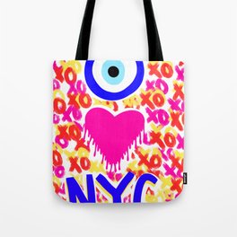 Evil Eye Heart New York Tote Bag