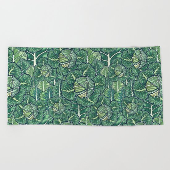 dreaming cabbages Beach Towel