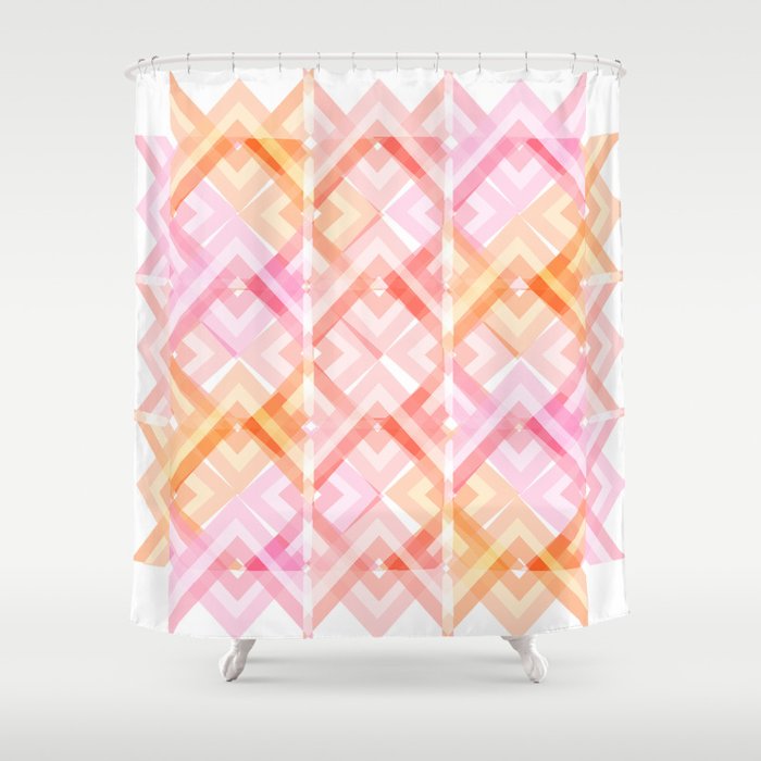 Pink/Orange Pattern Shower Curtain