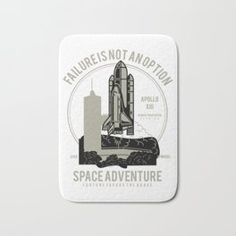 Space Adventure Failure Is Not An Option Bath Mat | Rocketscientist, Pilot, Rocketlaunch, Moonwalker, Apollo, Outerspace, Spacecenter, Rocketeer, Rocket, Cosmonaut 